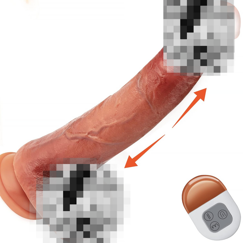 Thrusting Dildo Vibrator Sex Toys For Women, 9.8" Vibrating Realistic Dildo For G-Spot Anal Stimulation With 3 Telescopic & 5 Vibration Modes, Remote Control Dildos Adult Toys For Couples Play