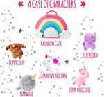 Pixie Crush Unicorn Toys Stuffed Animal Gift Plush Set With Rainbow Case “ 5 Piece Stuffed Animals With 2 Unicorns, Kitty, Puppy, And Narwhal “ Toddler Gifts For Girls Aged 3, 4, 5 ,6 ,7, 8 Yr Olds
