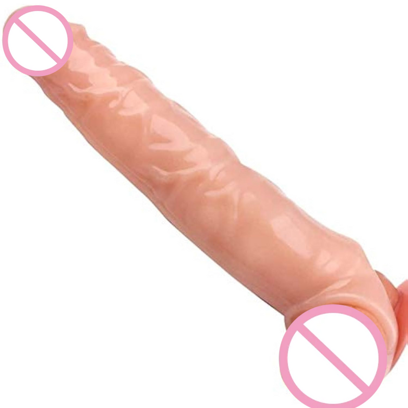 Extra Large Flesh Color Threaded Condoms Male Adult Lock Fine Sleeve 1 Pieces