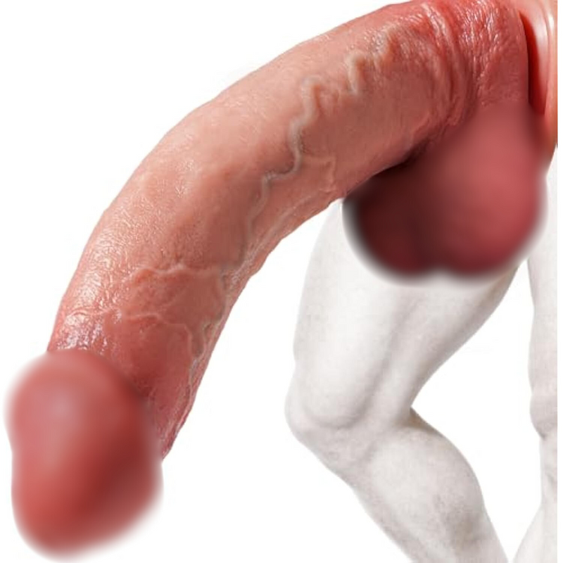 Realistic Thicker Huge Dildo -10.8'' Soft Flexible Lengthening - Curved Upwards Strong Suction Cup For Hands-Free With Furious Veiny, Skin-Like Silicone Adult Sex Toys Giant Dildos For Vagina Anal