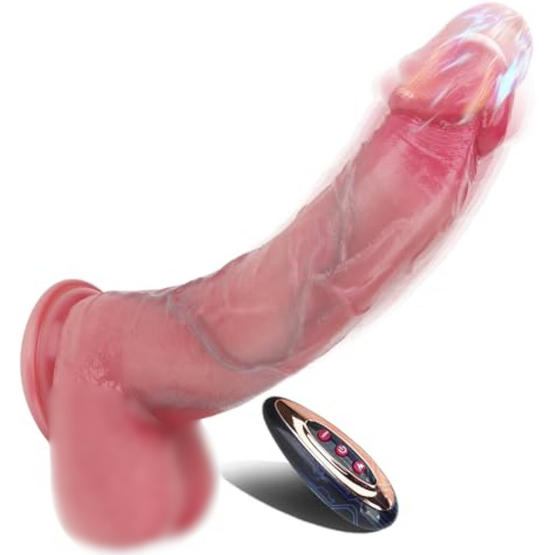 Thrusting Dildo Vibrator Sex Toy, Realistic Silicone Dildos Penis With 10 Thrusting & 10 Vibrating Modes For G Spot Vagina Anal Stimulation, Big Dildo Adult Sex Toys For Women And Couple
