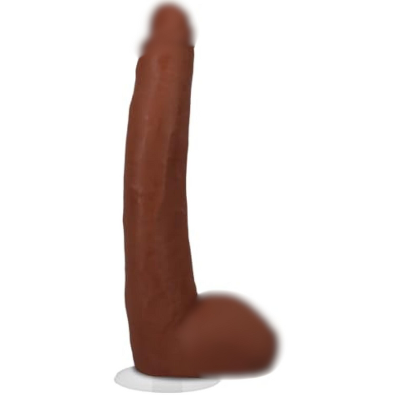 Doc Johnson Signature Series - Alex Jones - 11 Inch Realistic ULTRASKYN Dildo with Removeable Vac-U-Lock Suction Cup - F-Machine & Harness Compatible - for Adults Only, Caramel