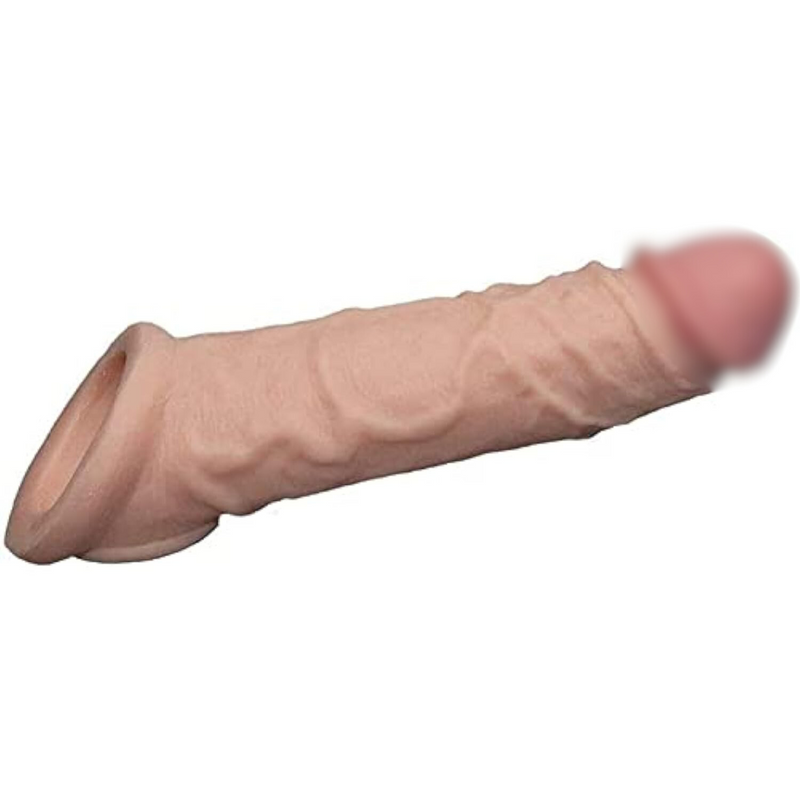 New 3019R Soft Texture Sleeve Extender Sheath For Men Male Enhancement Extension Sleeve (Flesh-Colored/Rr)