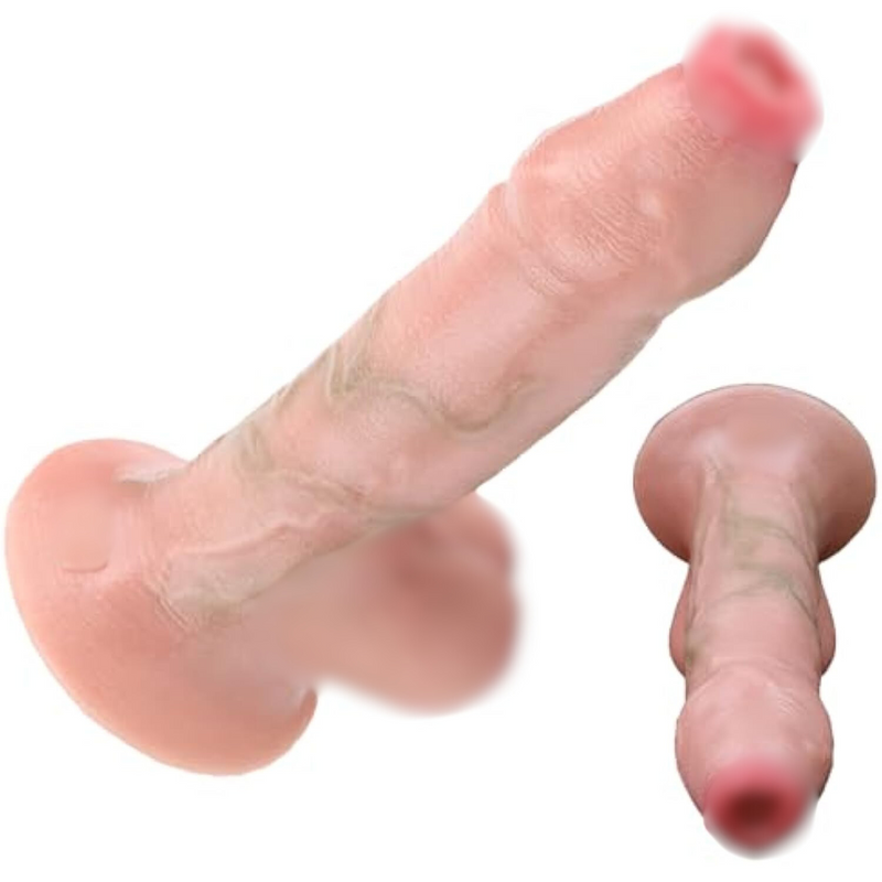 6.8 Inch Strong Suction Liquid Silicone Made Lifelike Realistic Dildo Anal Plug Adult Toy With Balls For Women Couples Beginners Hands-Free Waterproof Soft