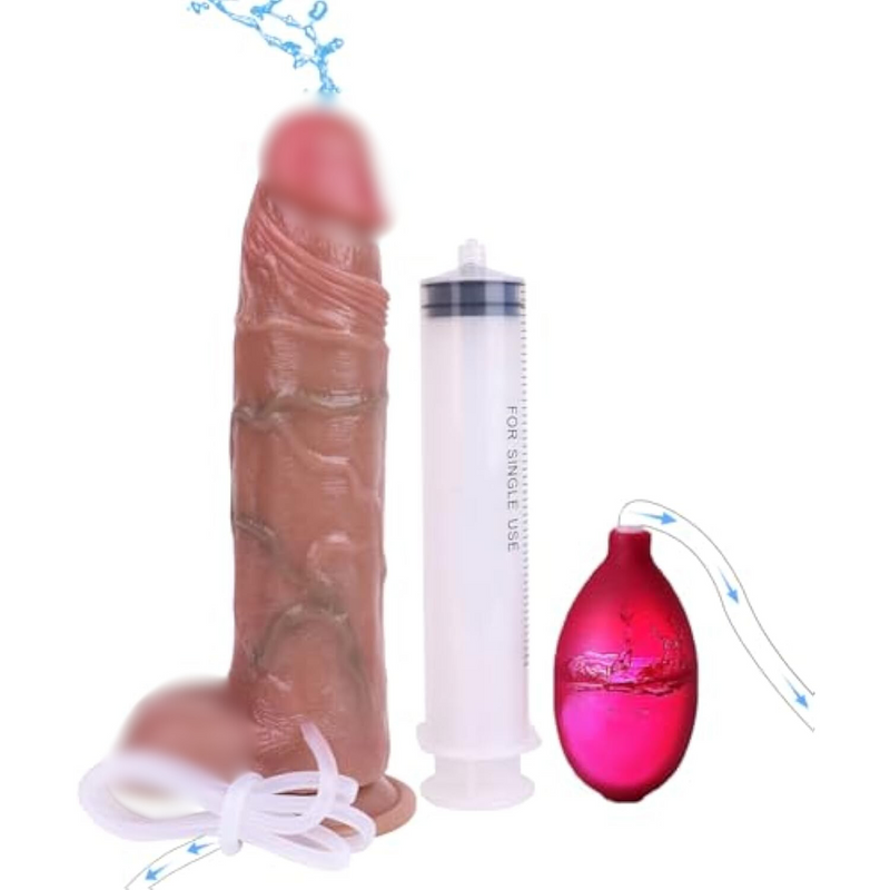 Realistic Silicone Squirting Dildo Adult Ejaculating Dildo,8.85 Inch Strong Hands Free Suction Cup Cumming Women Sex Toy,G-Spot Adult Jetting Anal Stimulator For Solo Couple Pleasure
