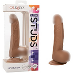 Silicone Studs 6 Inch – Dildo With Suction Cup Base Harness Probe – Brown