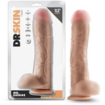 Dr. Skin Realistic 11.5 Inch Long 2.5 Inch Thick Dildo With Suction Cup Base & Balls Realistic Dildo Soft Real Feel Female Sex Toy Horse Dildo Size Women Men Couples Adult Sex Toy