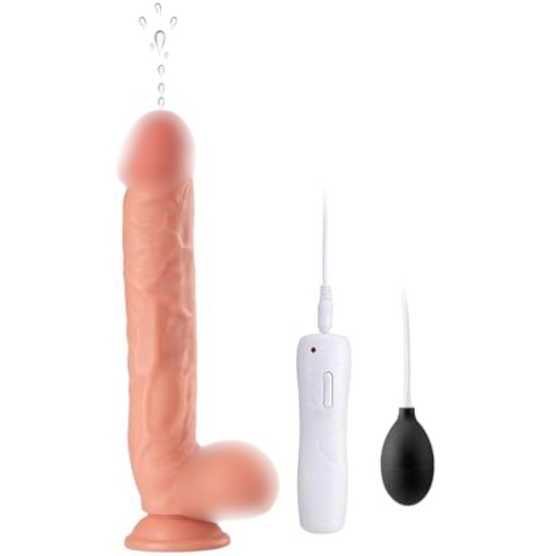 Realistic Ejaculating Dildo 10.2In Squirting Dildo With Strong Suction Cup For Hands-Free Play Suction Big Squirty G-Spot And Anal Prostate Play Sex Toys (Squirting(Battery Model))