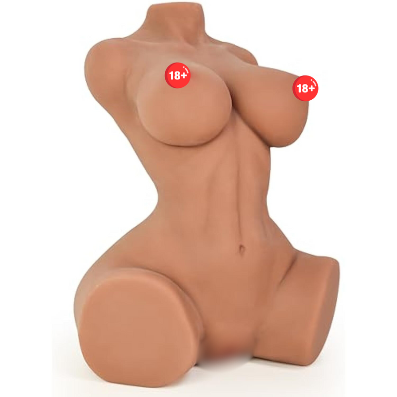 Sex Dolls Male Masturbator With Realistic Boobs Vagina And Anal, 3 In 1 Torsomasturbator Love Doll Pocket Pussy With Built-In Spine 44Cm Pussy Ass Male Sex Toy For Men Masturbation Brown