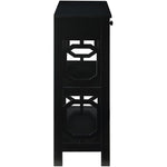Omega Storage Console Table In Black Wood Finish