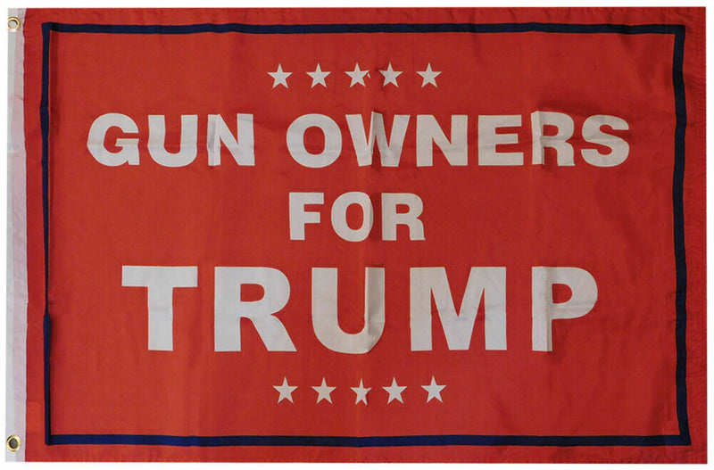 2X3 Gun Owners For Trump 2024 Red Premium Quality 100D Woven Poly Nylon Flag