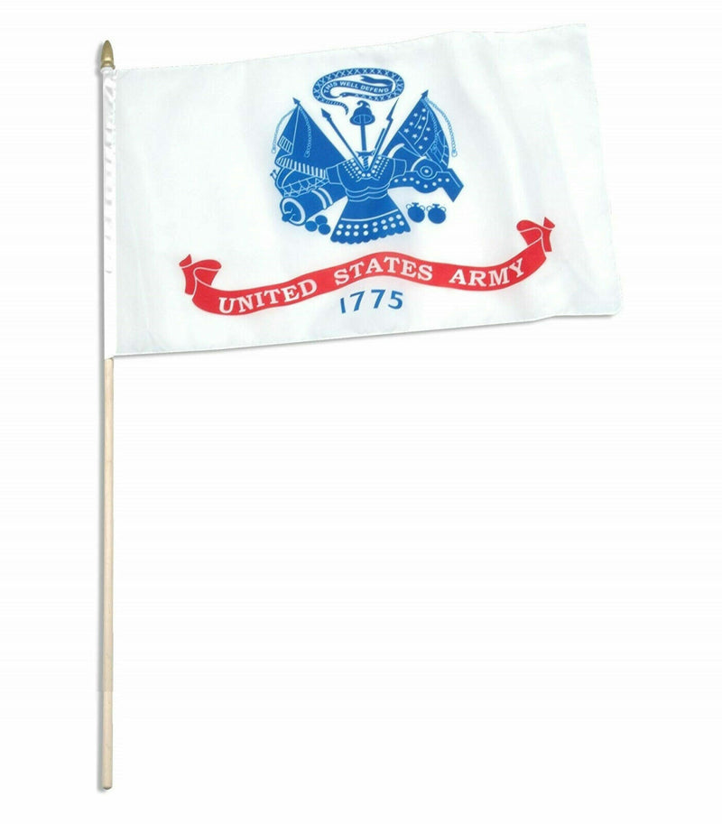 12x18 12"x18" U.S. Army White Stick Flag wood staff (30 Inch Staff)