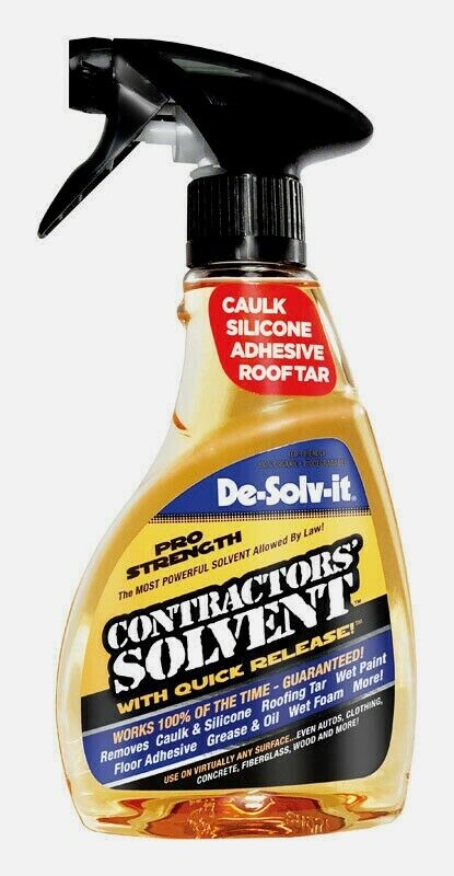 De-Solv-It CONTRACTOR'S SOLVENT 12oz Remove Caulk Silicone Adhesive Roof Tar NEW