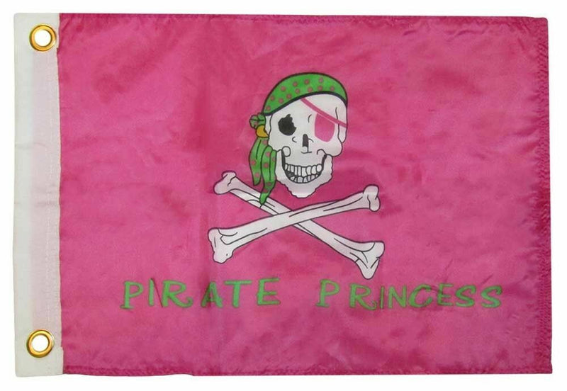 12X18 12"X18" Jolly Roger Pirate Princess Pink Motorcycle Flag Grommets 100D