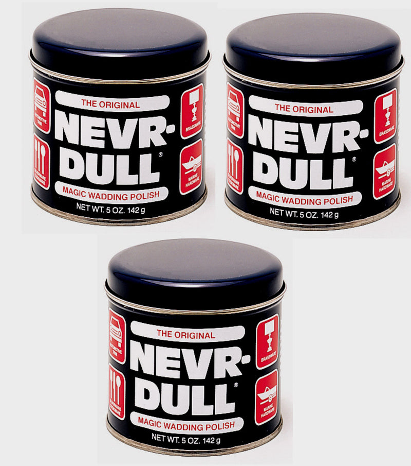 3 Nevr-Dull Metal Polish 5oz Cotton Wadding Cloth Polishes All Metals No Residue