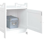 Omega End Table With Cabinet In White Wood Finish