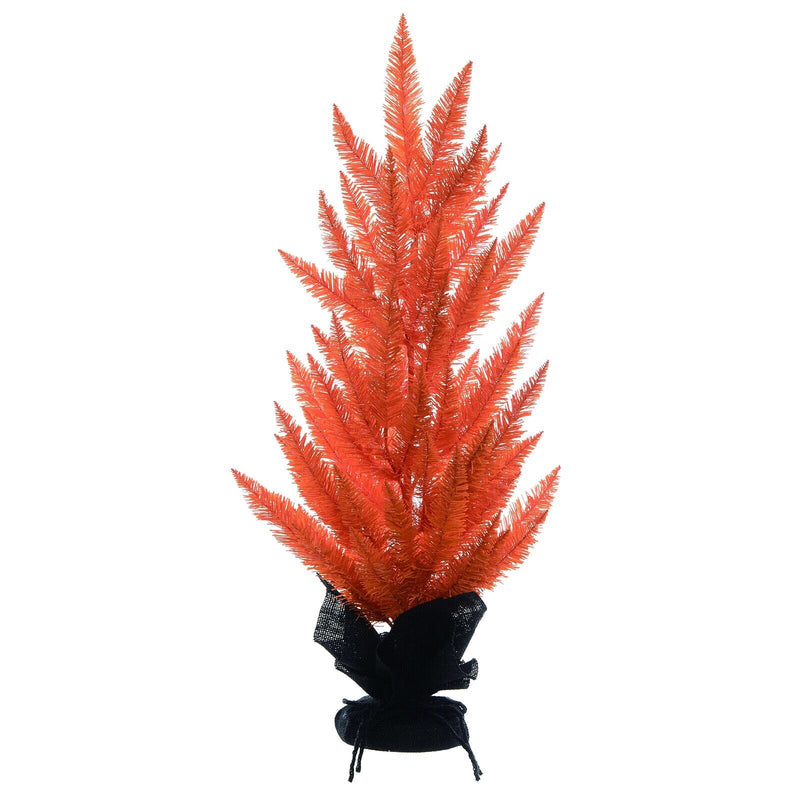 28" Large Orange Halloween Tree Burlap Sack Halloween Vntg Retro Decor Transpac