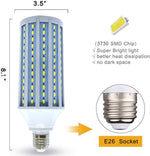 2-Pack 55W 500W Equivalent Daylight White E26 E27 192-Chip Led Corn Light Bulb