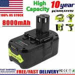 8.0Ah For Ryobi 18V P108 High Capacity Battery Lithium-Ion P106 P107 P103 P105