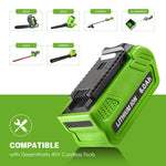 29472 For Greenworks 40V Lithium G-Max Battery 29462 29482 29252 20202 24252 6Ah
