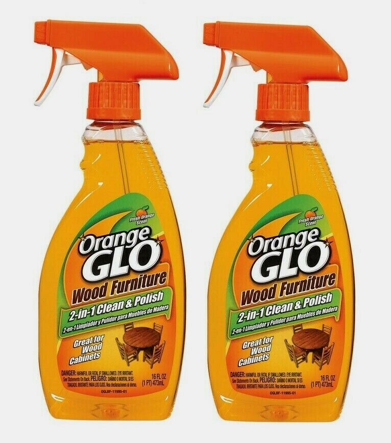 2pk~ Orange Glo 2-in-1 Wood Cleaner & Polish 16 oz. Citrus Scent Furniture 11995