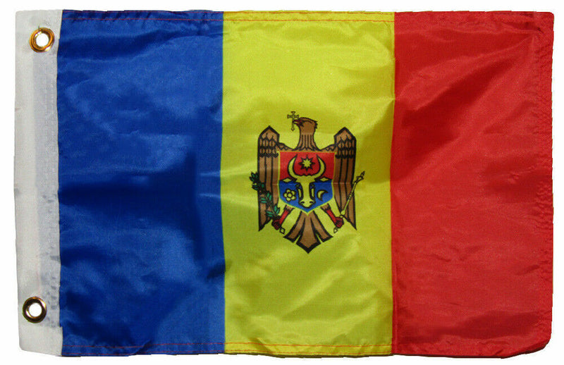 12X18 12"X18" Moldova Indoor / Outdoor Premium Quality Boat Grommets Flag 100D