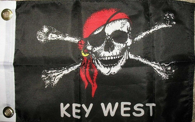 12X18 12"X18" Key West Jolly Roger Pirate Superpoly Boat Flag