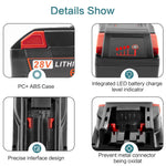 6.0Ah 28V Li-Ion Battery For Milwaukee For M28 Power 48-11-2830 28Volt Cordless