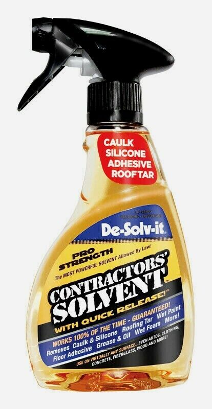 De-Solv-It CONTRACTOR'S SOLVENT 33oz Remove Caulk Silicone Adhesive Roof Tar NEW
