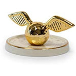 Harry Potter Golden Snitch Ceramic Trinket Tray Quidditch Themed Gold Decor Accents