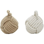 Coastal Jute Knot Sculpture Set Of 2 14H 7W Multi Colored