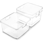 Built-In Handles Clear Storage Containers for Pantry & Home Organization