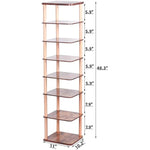 8 Tiers Stylish Wooden Space Saving Shoe Storage Stand/ Shelf/ Tower Free Standing for Entryway