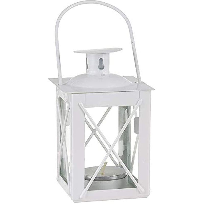 Luminous Metal Mini Lanterns Vintage Teal Light Candle Holders White