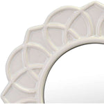 Decorative 9 Ivory Round Floral Ceramic Accent Wall Mirror