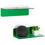 Floating Hanging Shelves with Cable Clips for Bedroom & Gaming Room - Set Of 2