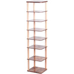 8 Tiers Stylish Wooden Space Saving Shoe Storage Stand/ Shelf/ Tower Free Standing for Entryway