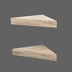 Wall Mounted Wood Corner Shelves - Set of 2