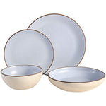 Classic Double Bowl Dinnerware Set Service For 4 16Pcs