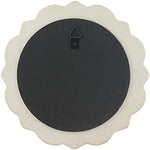 Decorative 9 Ivory Round Floral Ceramic Accent Wall Mirror