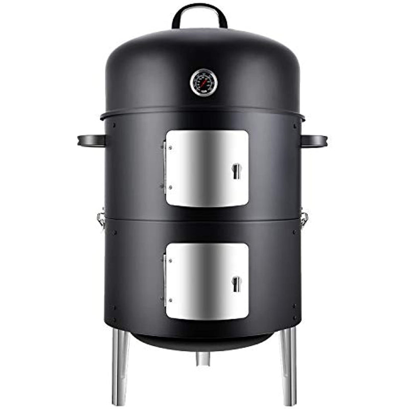 Steel Charcoal Smoker Heavy Duty Round Bbq Grill For Outdoor Cooking