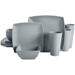 Soho Grayson Square Melamine Dinnerware Set Service For Four 16Pcs