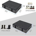 Underbed Solution Shoes Container Bags with Sturdy Sidewall & Reinforced Handles