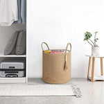 Decorative Rope Basket Wooden Bead Decoration with Handles