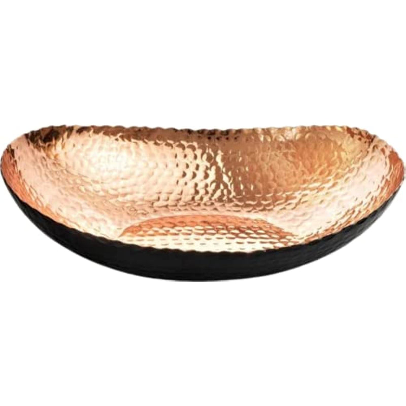 Modern Fruit Bowl Metal Hand Hammered Bowl Decor Black Copper Finish 3 5 Quarts