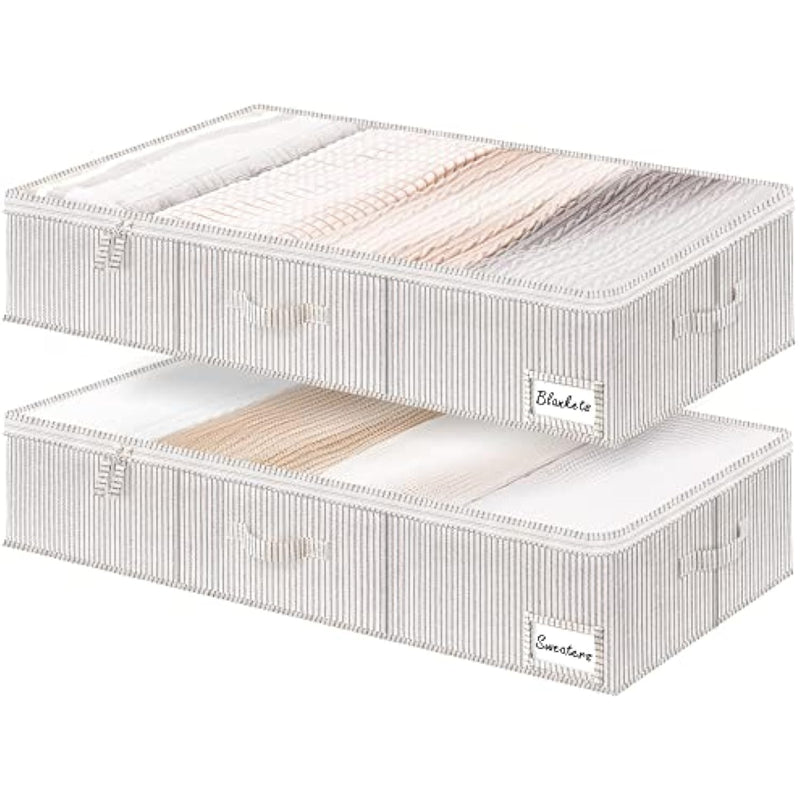Under Bed Storage Containers with Zippers for Cloths & Blankets