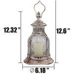 Antique White Metal Votive Candle Lantern With Handle