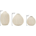 Decorative Textured Stoneware Set Of 3 Brown Vase Set