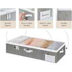 Under Bed Storage Containers with Zippers for Cloths & Blankets