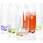 Vibrant Splash Water Beverage Highball Glasses 13 25 Ounce Set Of 6